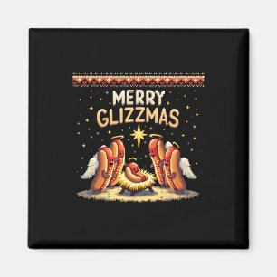 Aimant Merry Glizzmas Hot Dog Humor Funny Food Los Cos