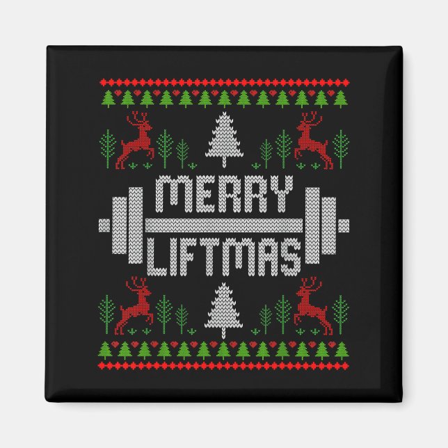 Aimant Merry Liftmas - Trainer Ugly Style Christmas  (Devant)