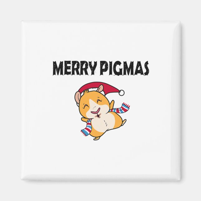 Aimant Merry Pigmas Face Mask Funny Guinea Pig Christmas  (Devant)