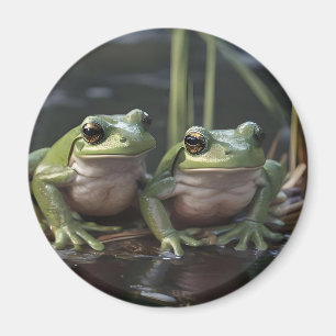 Aimant Merveilles au bord de la rivière : Deux grenouille