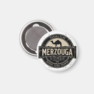 Aimant Merzouga Sahara Randonnée à Chameau Badge Vintage