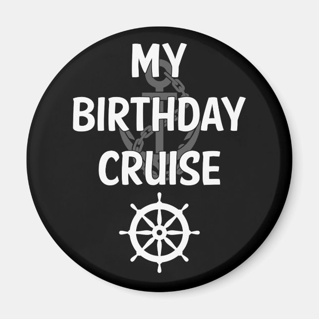 Aimant Mes accessoires de bateau de croisière d'anniversa (Devant)