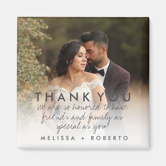 Aimant Message mariage de Merci photo (Devant)