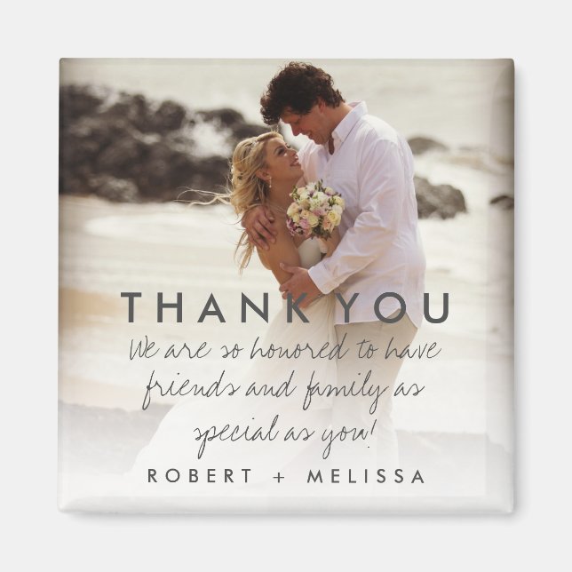 Aimant Message mariage de Merci photo (Devant)