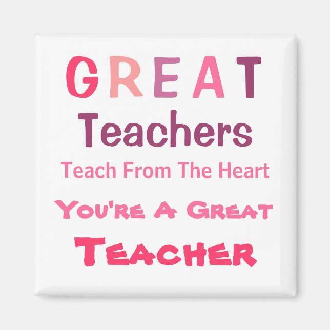 Aimant Message Pink Great Teachers (Devant)