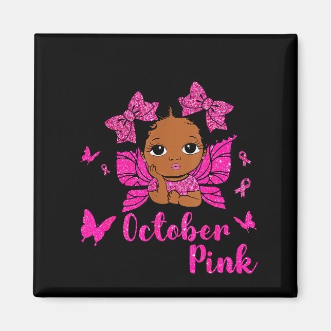Aimant Messy Bun In October We Wear Nk Breast Cancer Blac (Devant)