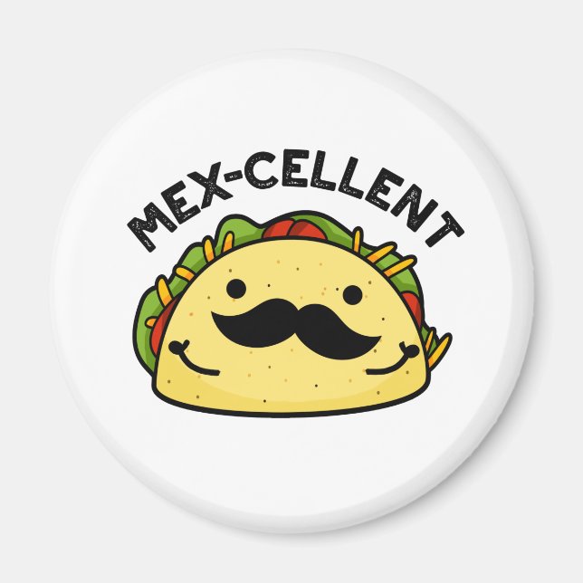 Aimant Mex-violet drôle Excellent Pun Taco (Devant)