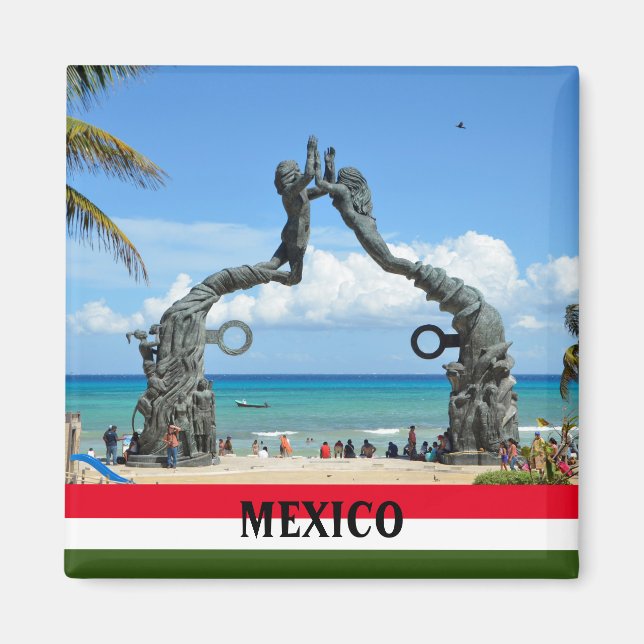 Aimant Mexique Playa del Carmen Beach Statue Souvenir (Devant)