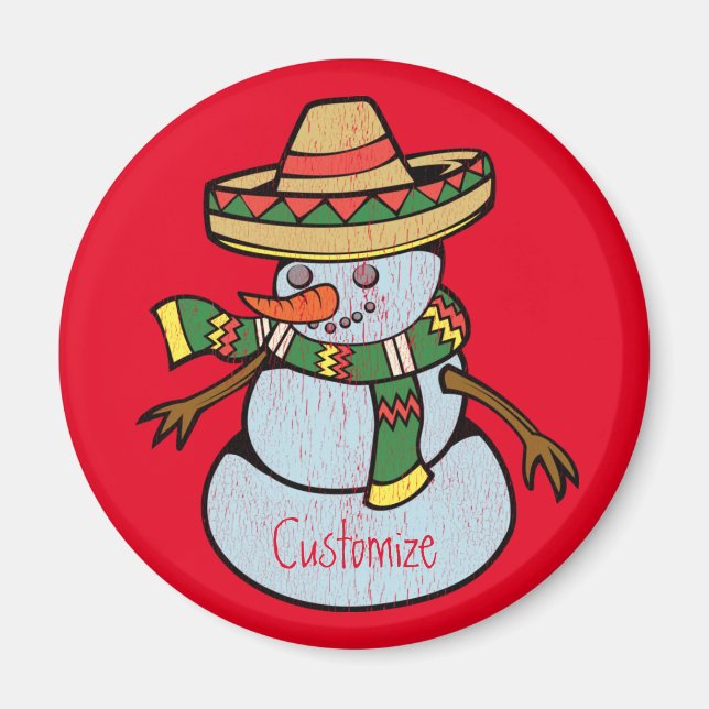 Aimant Mexique Sombrero Père Noël Thunder_Cove (Devant)