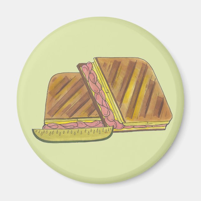 Aimant Miami Floride Jambon Suisse Fromage Cubain Sandwic (Devant)