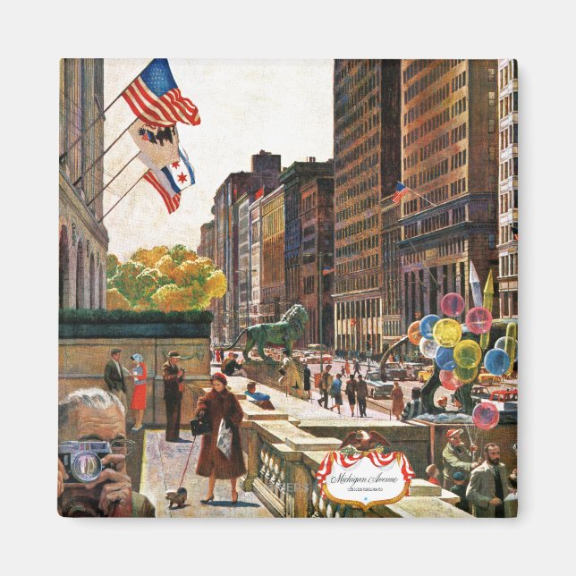 Aimant Michigan Avenue, Chicago par John Falter (Devant)