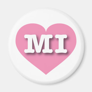 Aimant Michigan Pink Heart - J'aime MI
