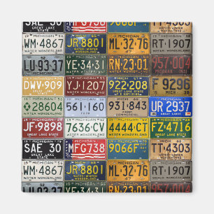 Aimant Michigan Vintage License Plates Collection