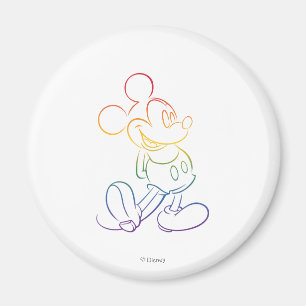 Aimant Mickey Classique Contour Arc-en-Ciel