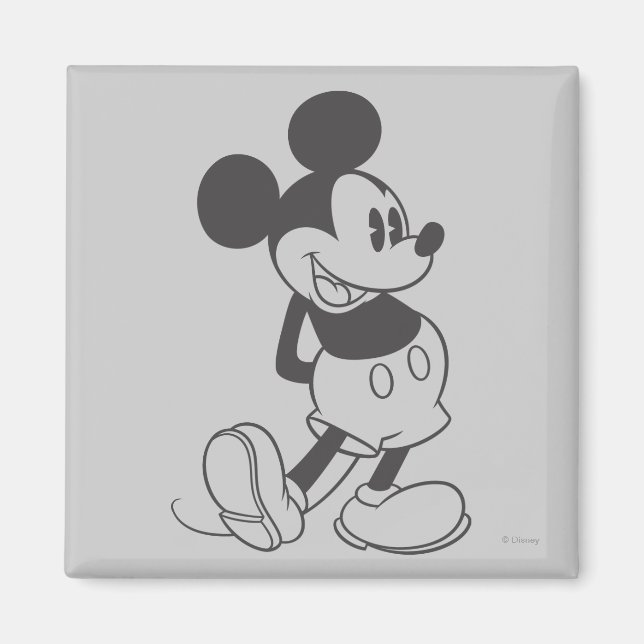 Aimant Mickey classique | Noir et blanc (Devant)