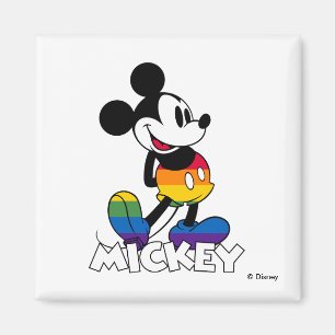 Aimant Mickey Classique Rayures Arc-en-Ciel