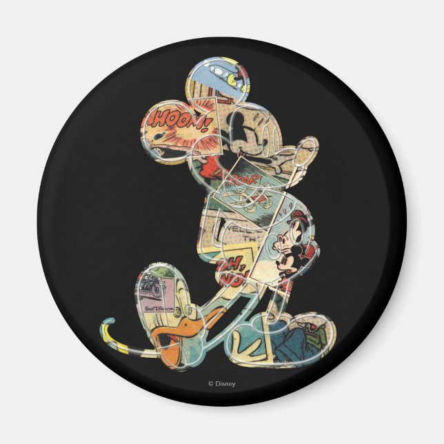 Aimant Mickey classique | Silhouette comique (Devant)