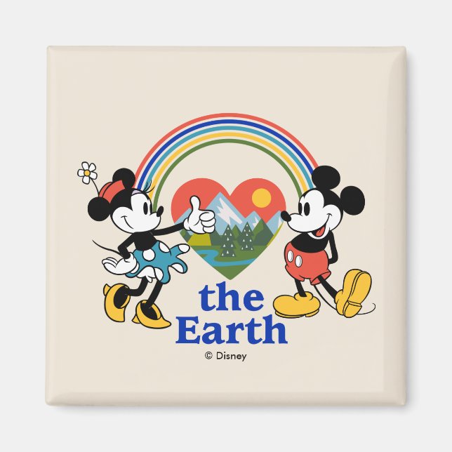 Aimant Mickey et Minnie | Aimer la Terre (Devant)