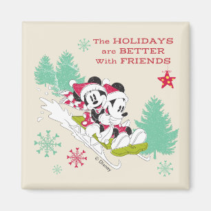 Aimant Mickey et Minnie classiques   Neige
