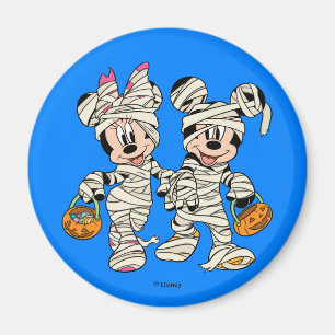 Aimant Mickey et Minnie en momie Halloween