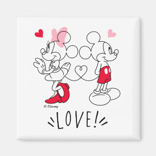 Aimant Mickey et Minnie L'amour de la Saint-Valentin