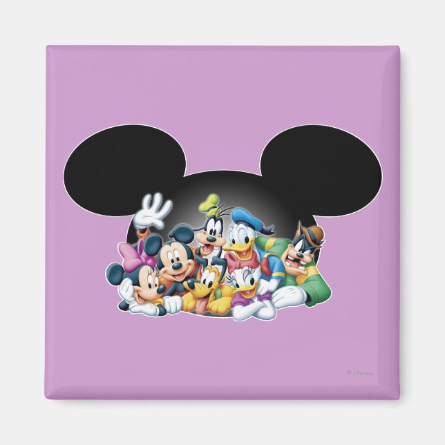 Aimant Mickey & Friends | Groupe dans Mickey Ears (Devant)