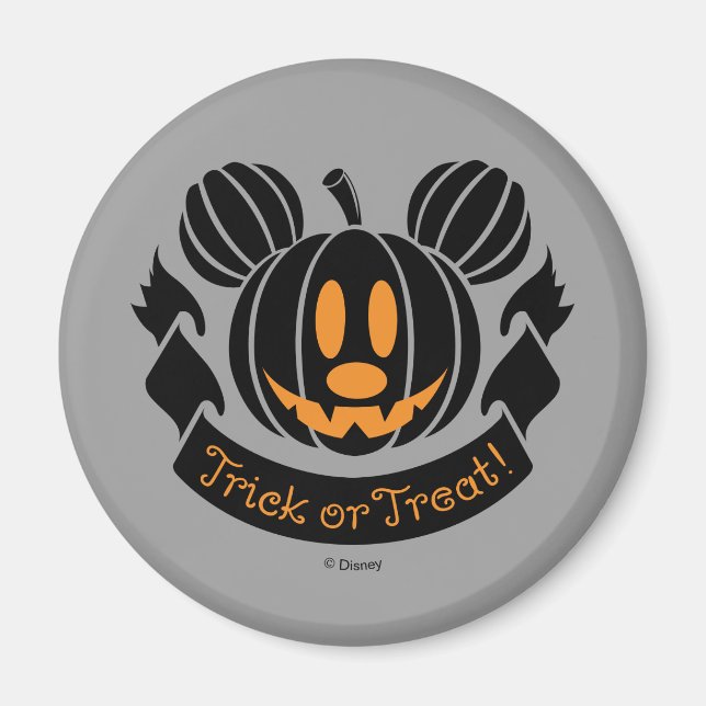 Aimant Mickey Jack-o'-Lantern | Tricoter ou traiter (Devant)