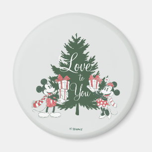 Aimant Mickey & Minnie Amour de Noël pour vous