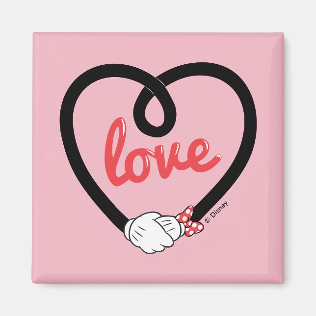 Aimant Mickey & Minnie | Amour du coeur (Devant)