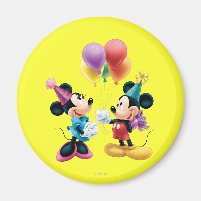 Aimant Mickey & Minnie | Anniversaire (Devant)