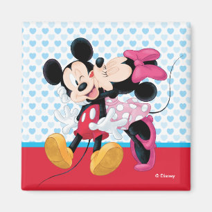 Aimant Mickey & Minnie   Baiser de la Saint-Valentin