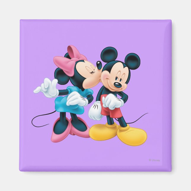 Aimant Mickey & Minnie | Baiser sur la joue (Devant)