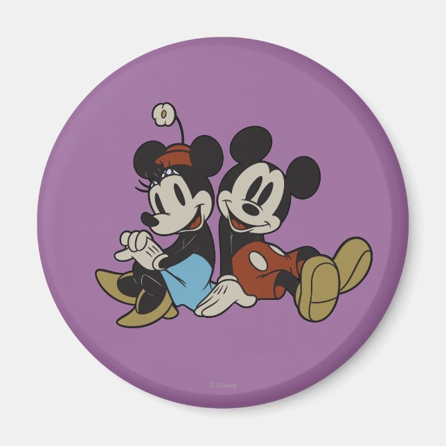 Aimant Mickey & Minnie | Coiffeuse classique (Devant)