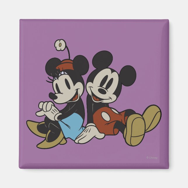 Aimant Mickey & Minnie | Coiffeuse classique (Devant)