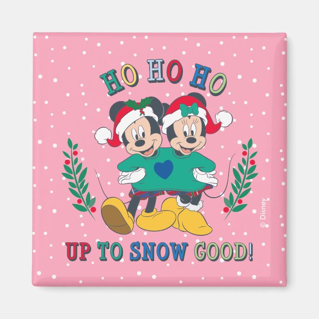 Aimant Mickey & Minnie | De la neige à volonté (Devant)
