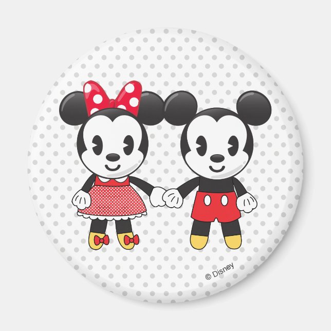 Aimant Mickey & Minnie Holding Mains Emoji (Devant)