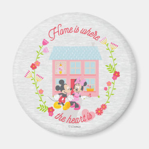 Aimant Mickey & Minnie Le cœur est chez soi