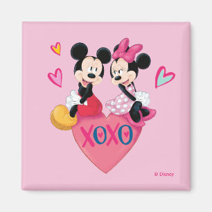 Aimant Mickey & Minnie XOXO Saint-Valentin