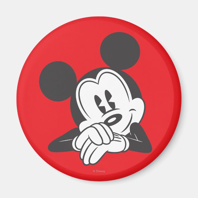 Aimant Mickey Mouse Classique | Portrait Mignon (Devant)