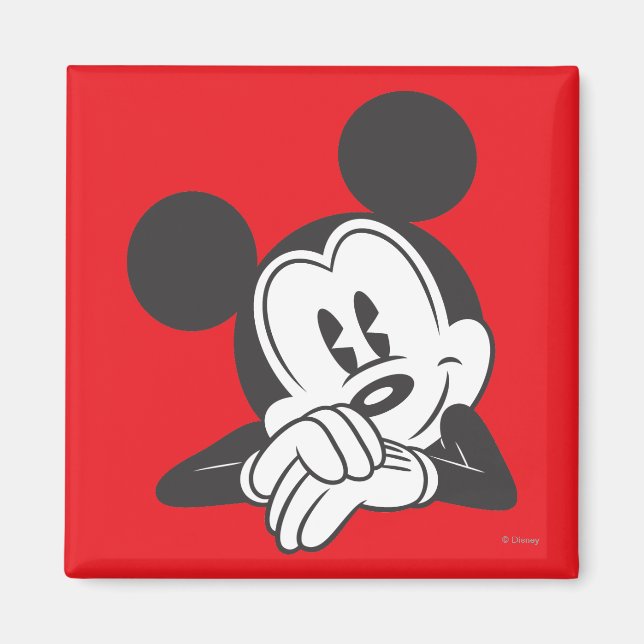 Aimant Mickey Mouse Classique | Portrait Mignon (Devant)