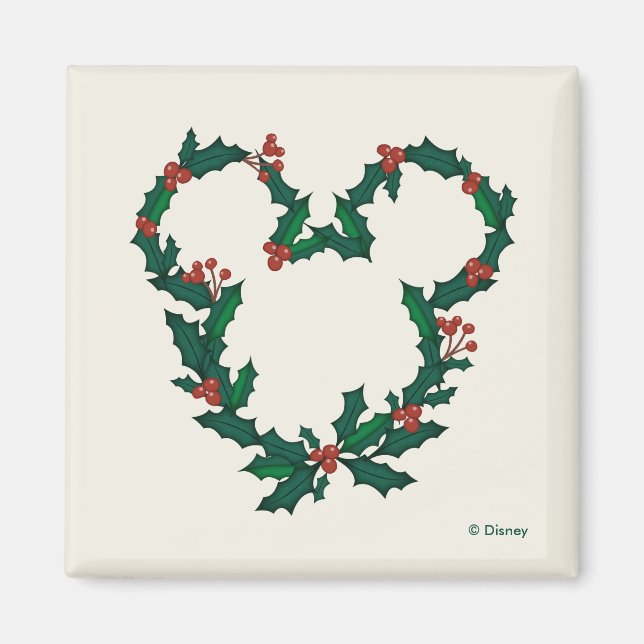 Aimant Mickey Mouse Holiday Wreath (Devant)