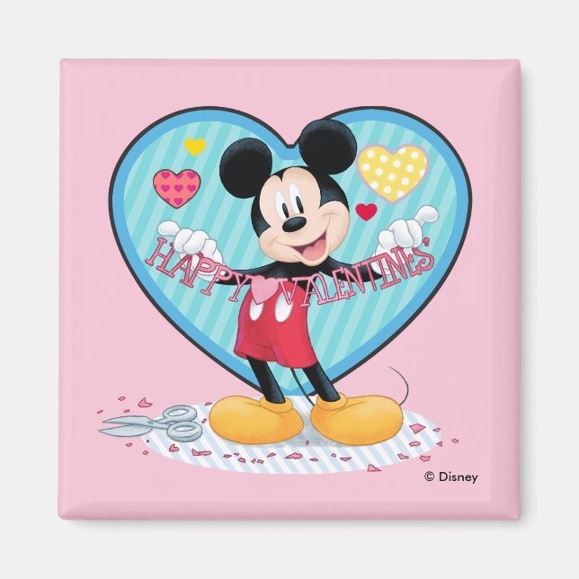 Aimant Mickey Mouse | Joyeuse Saint-Valentin (Devant)