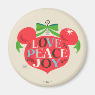 Aimant Mickey Mouse vintage Amour, Paix & Joie