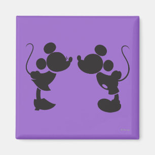 Aimant Mickey Souris et Minnie Silhouette