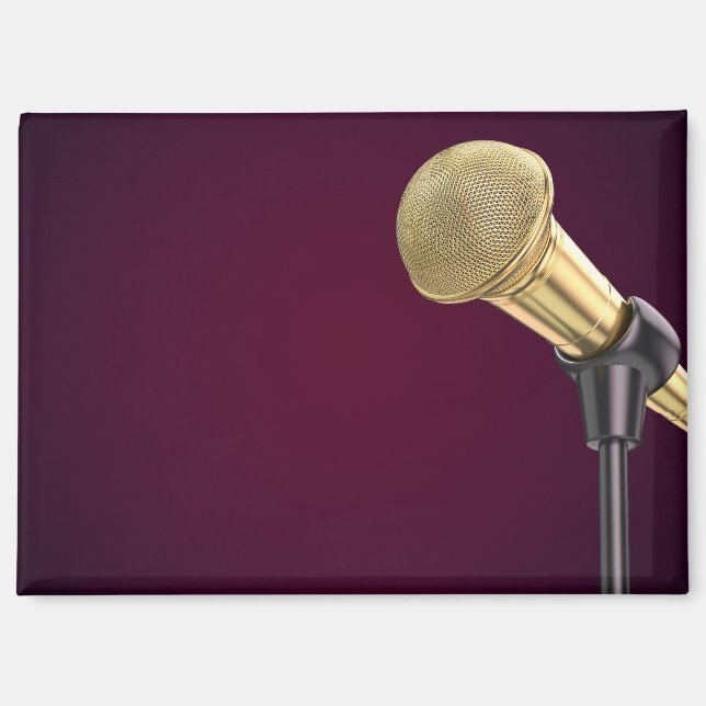 Aimant Microphone audio d'or (Recto)