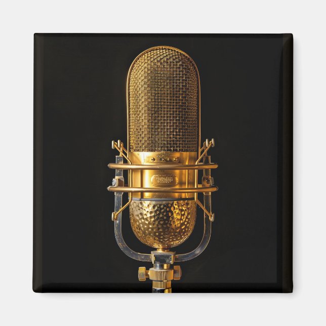Aimant Microphone vintage or (Devant)