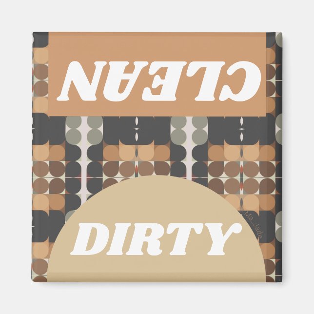 Aimant Mid Century Moderne Laver Vintage Lave-vaisselle s (Devant)