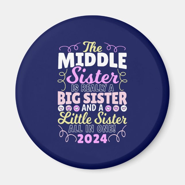 Aimant Middle Sister 2024 - une grande et petite soeur (Devant)