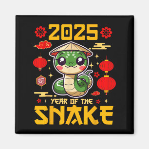 Aimant Mignon 2025 Année du Serpent Bonne Année Chinoise
