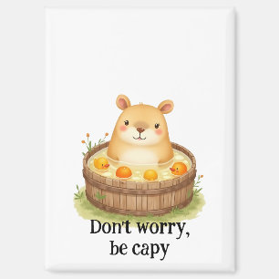 Aimant Mignon Capybara à l'aquarelle dans un bain à remou